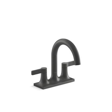 Kohler Venza Centerset Lav Faucet, 1.2 GPM Matte Black 28124-4-BL